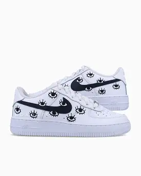 AF1 Black Open Eyes Pattern