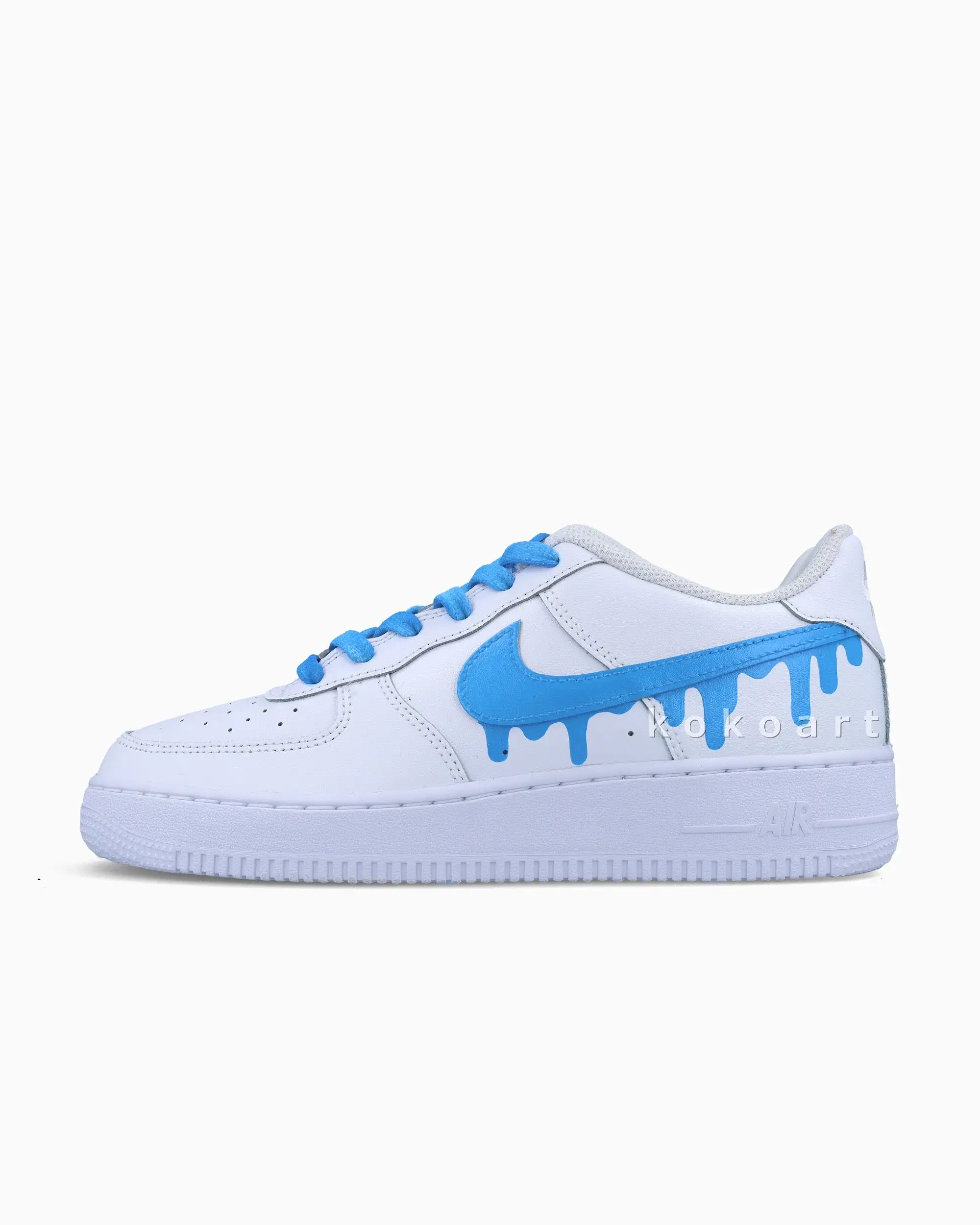 AF1 Light Blue Dripping