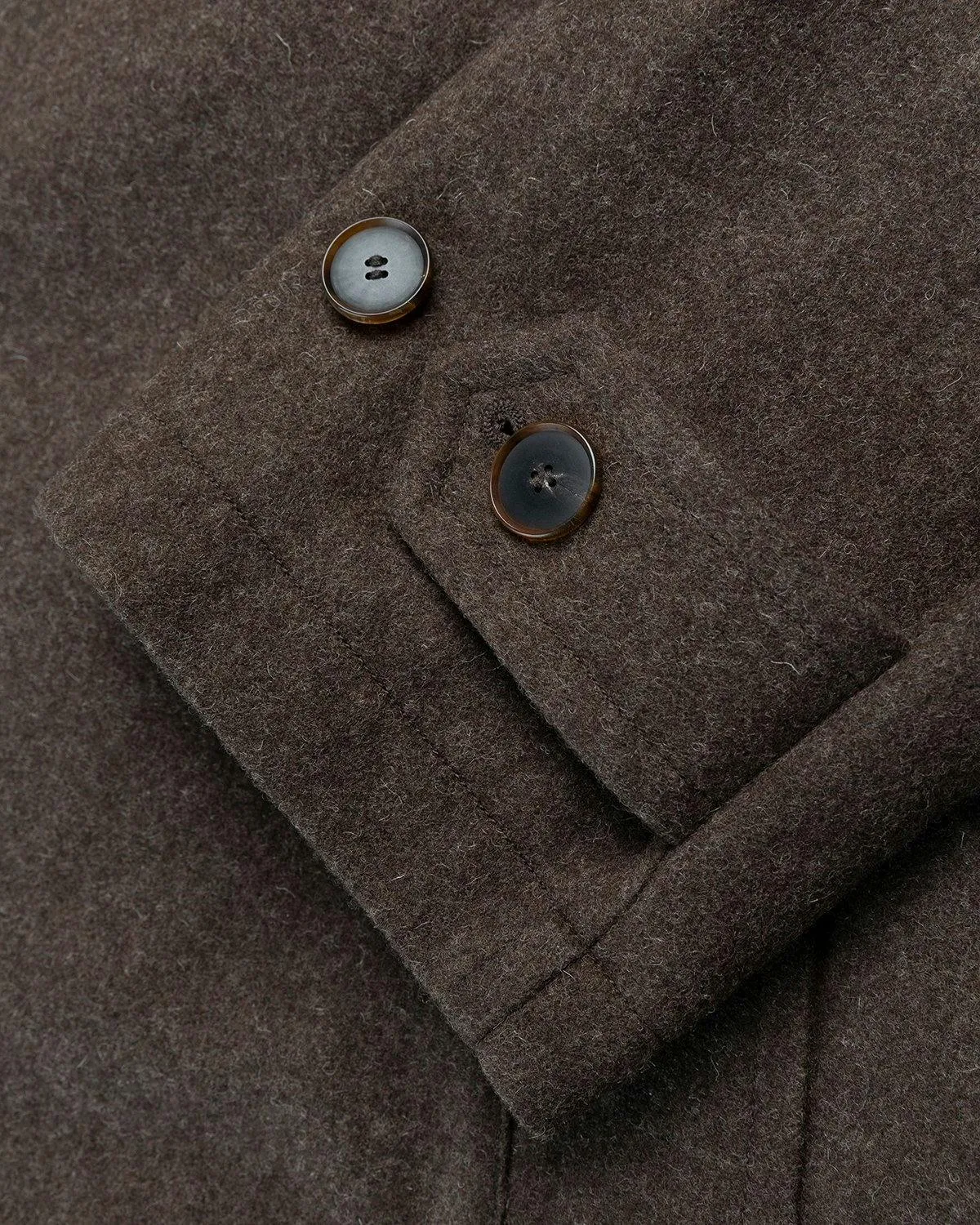 Auralee – Double-Breasted Shetland Wool Overcoat Dark Brown | Highsnobiety Shop