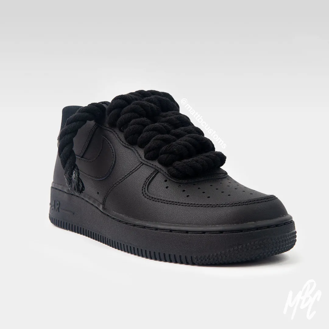 Black Thicc Laces - Black Air Force 1 | UK 6.5