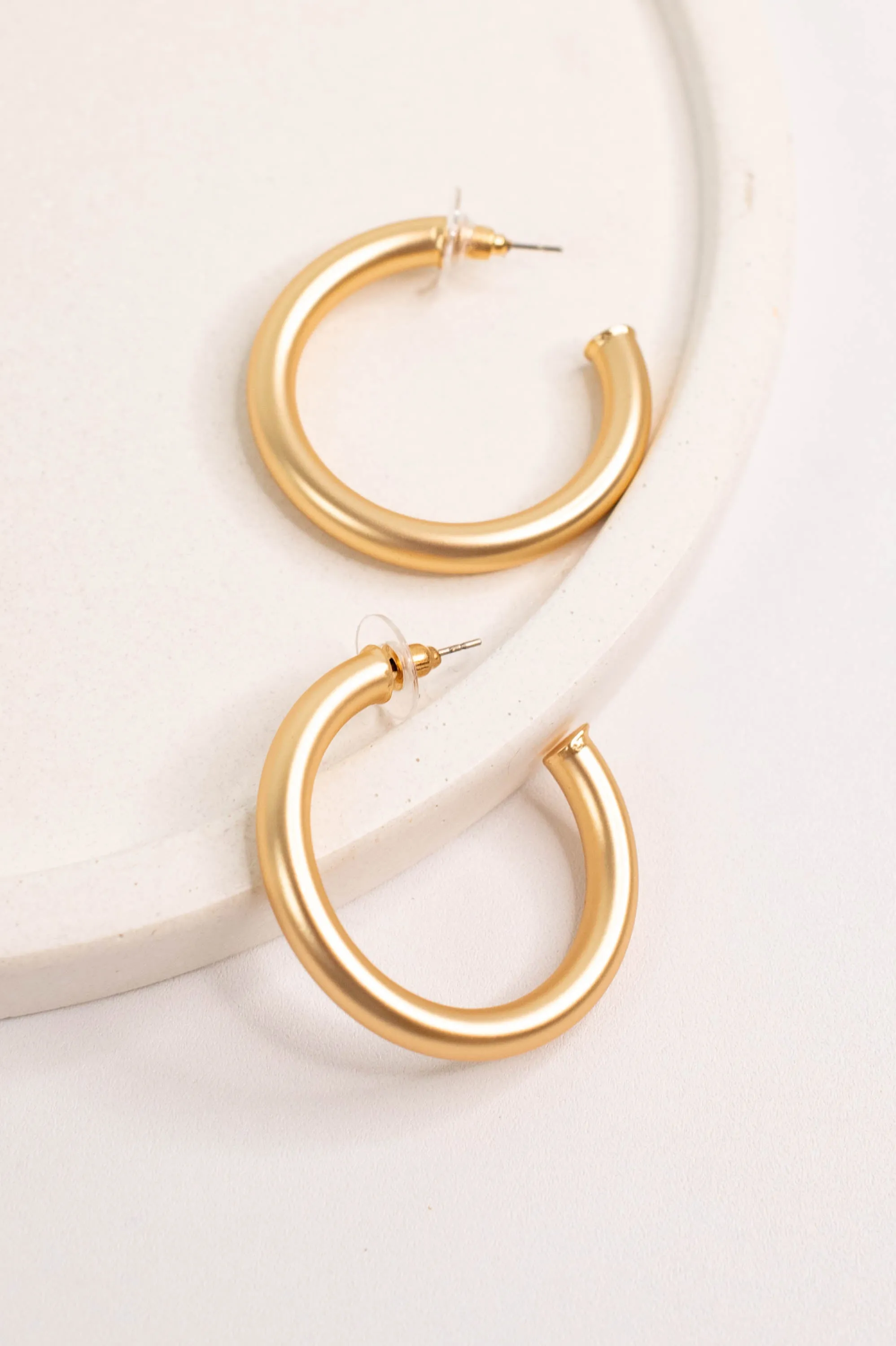 Bold is Better Earrings, Matte Gold