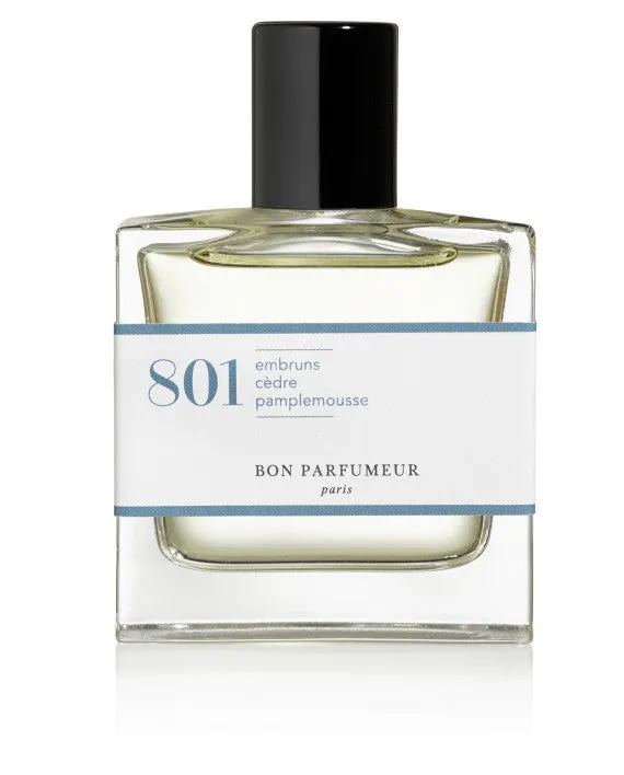 Bon Parfumeur 801 sea spray, cedar, grapefruit