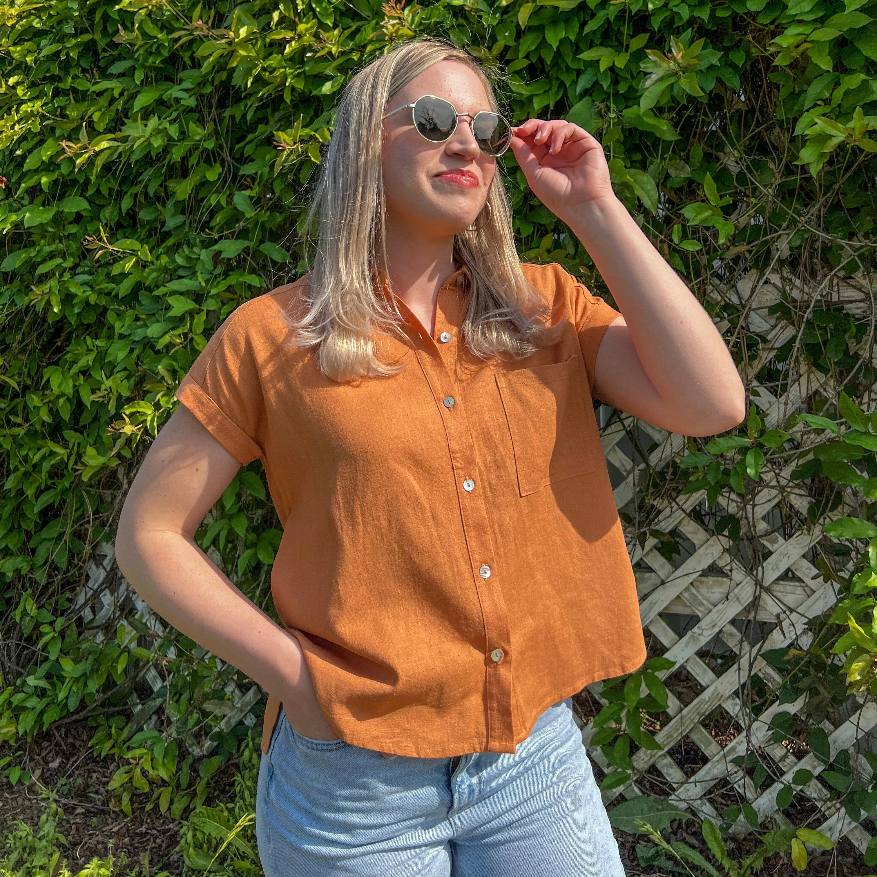 Clara Button-Up in Rust