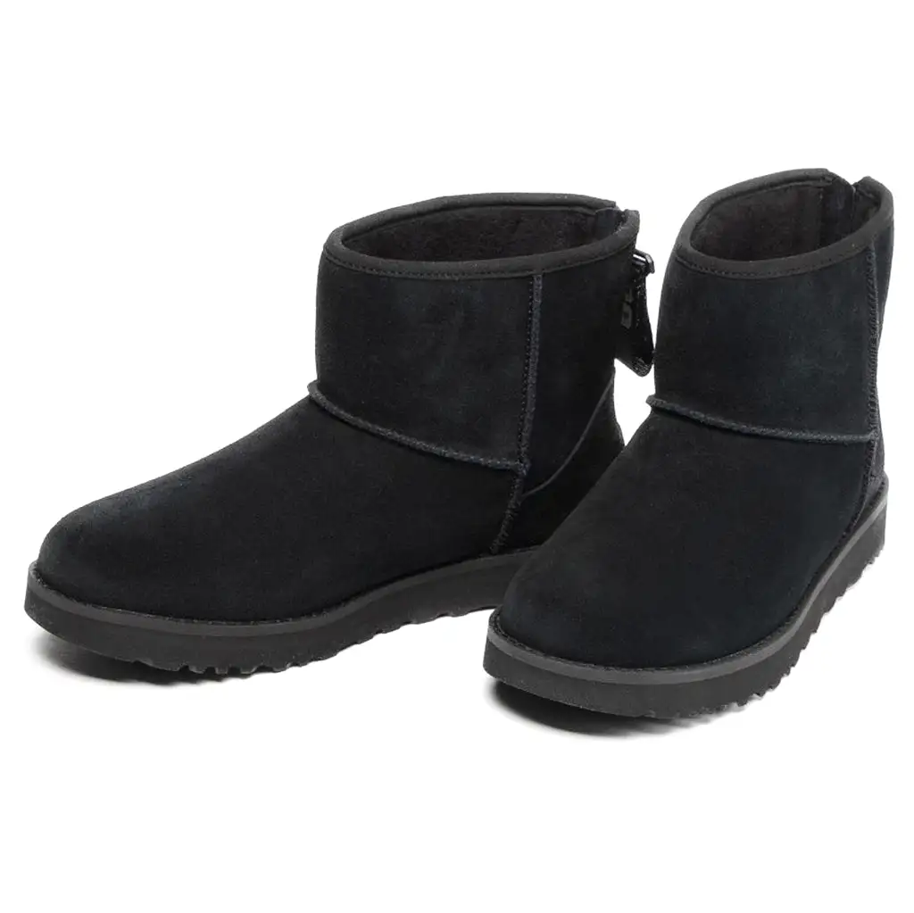 Classic Mini Logo Zip Sheepskin Women's Winter Boots