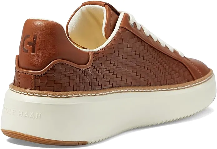 Cole Haan Grandpro Topspin British Tan Woven Leather Chunky Low Top Sneakers