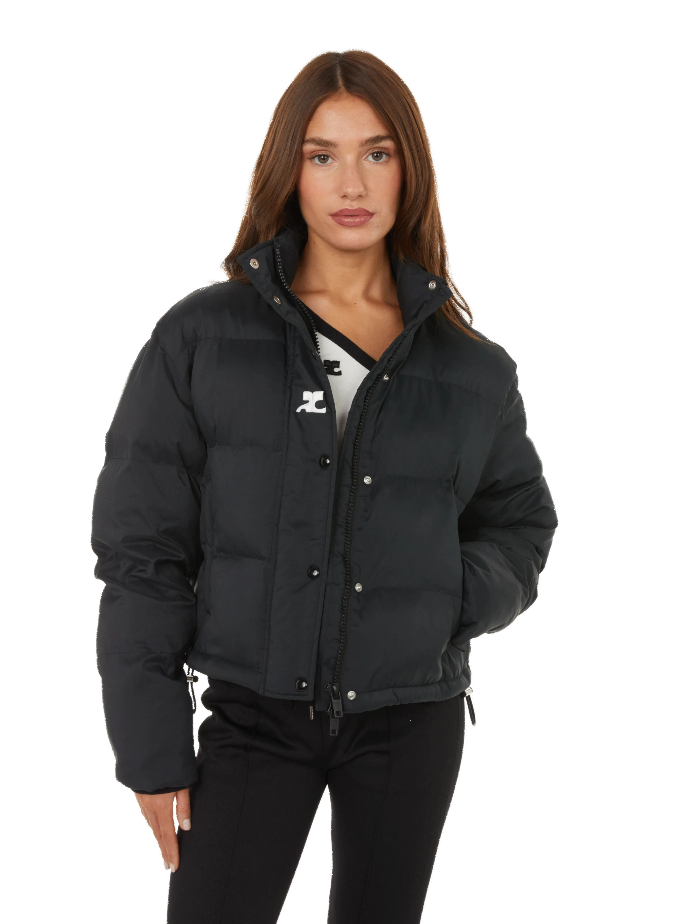 COURRÈGES  Cropped puffer jacket  - Black