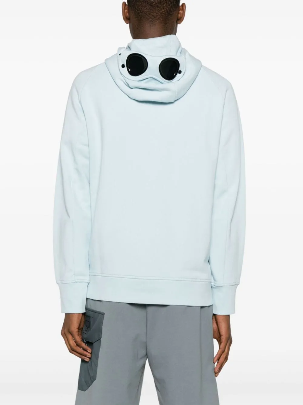 CP Company Sweat à capuche zippé Diagonal Raised Fleece Goggle Starlight blue