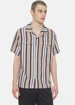 Dickies Men's Forest Stripe Shirt Sand Brown