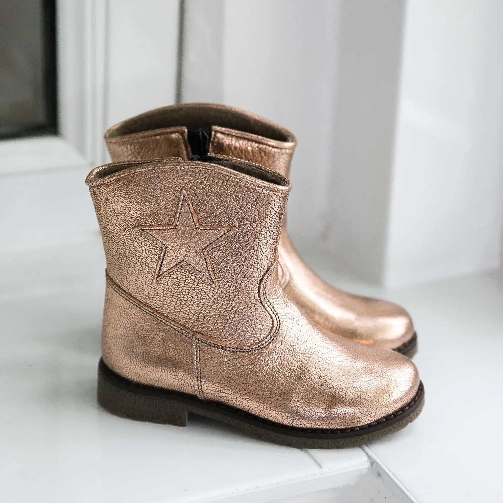 (EY2718G-3) Emel winter boots Rose Gold star