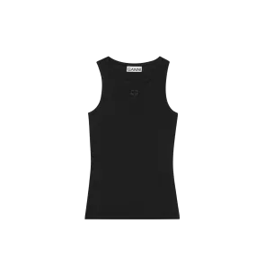 GANNI Black Soft Tank Top