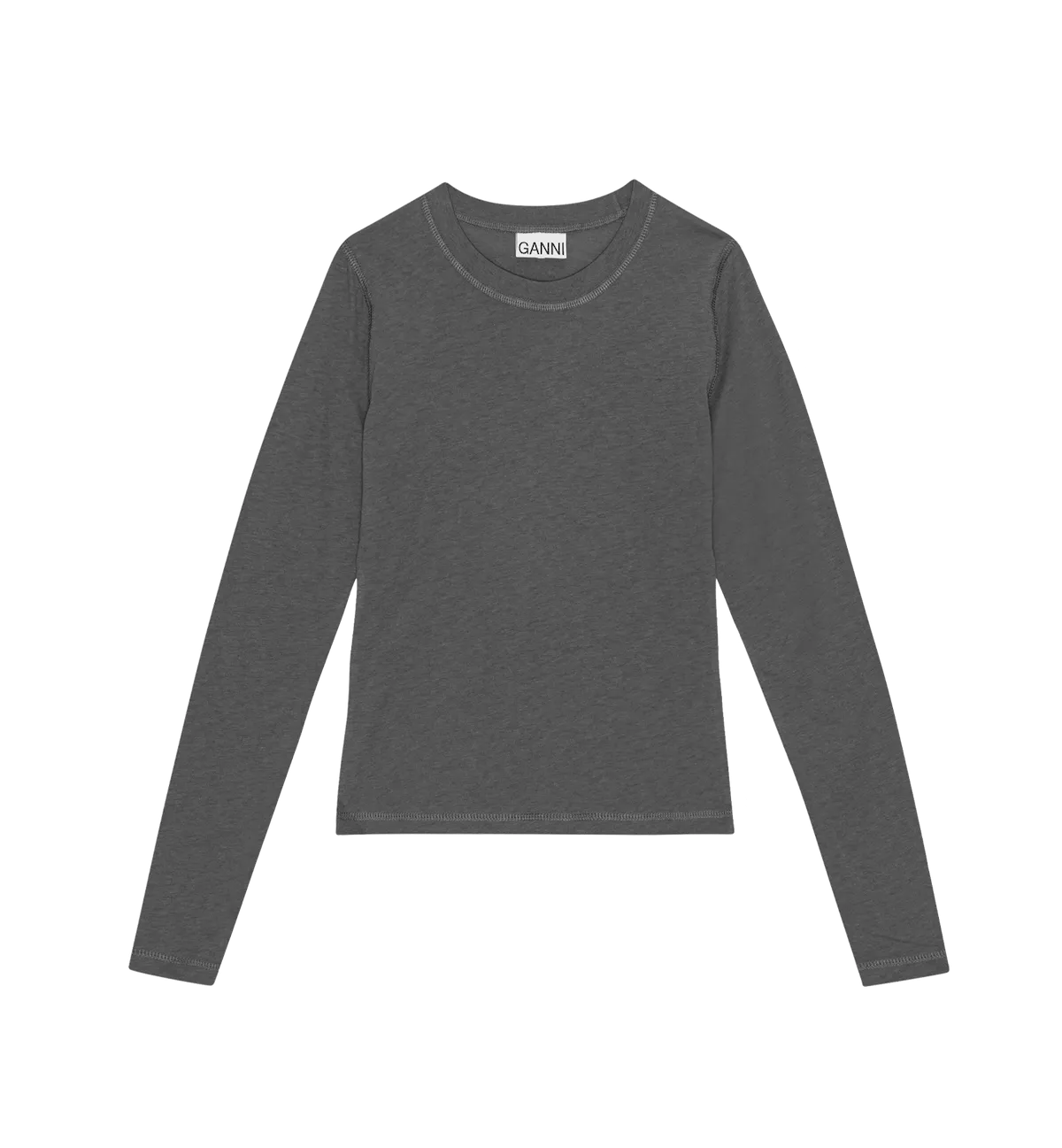 GANNI Grey Jersey Slim T-shirt