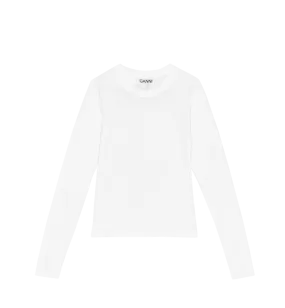 GANNI White Jersey Slim T-shirt