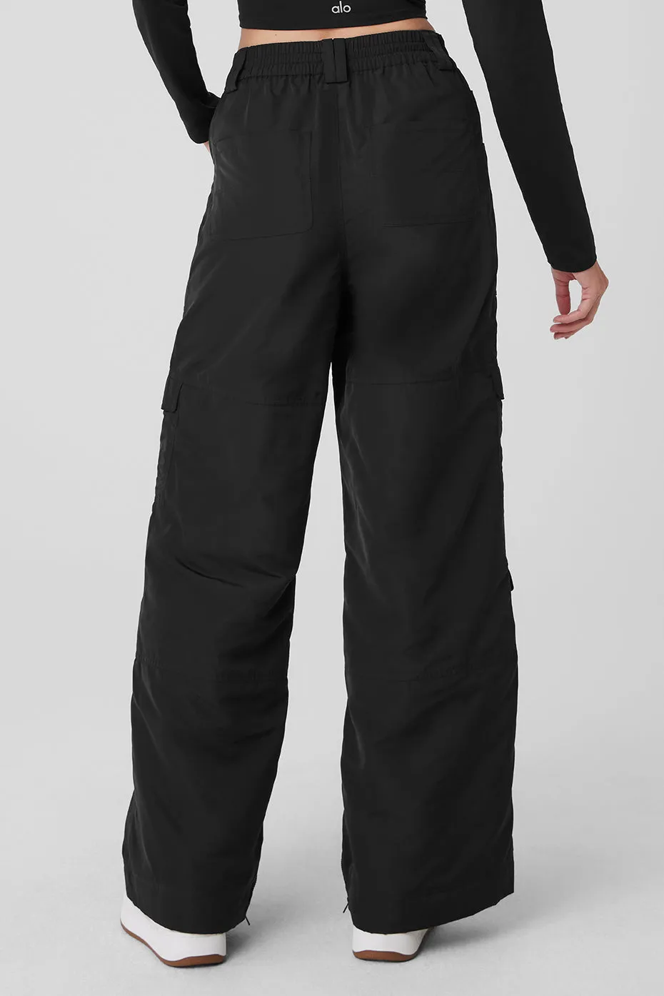 High-Waist Ski-Moto Puffer Pant - Black