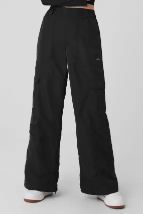 High-Waist Ski-Moto Puffer Pant - Black