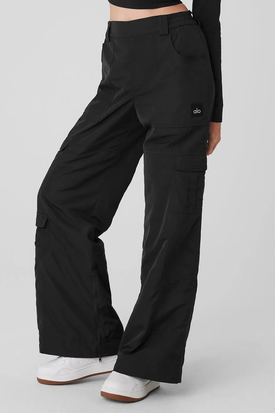 High-Waist Ski-Moto Puffer Pant - Black