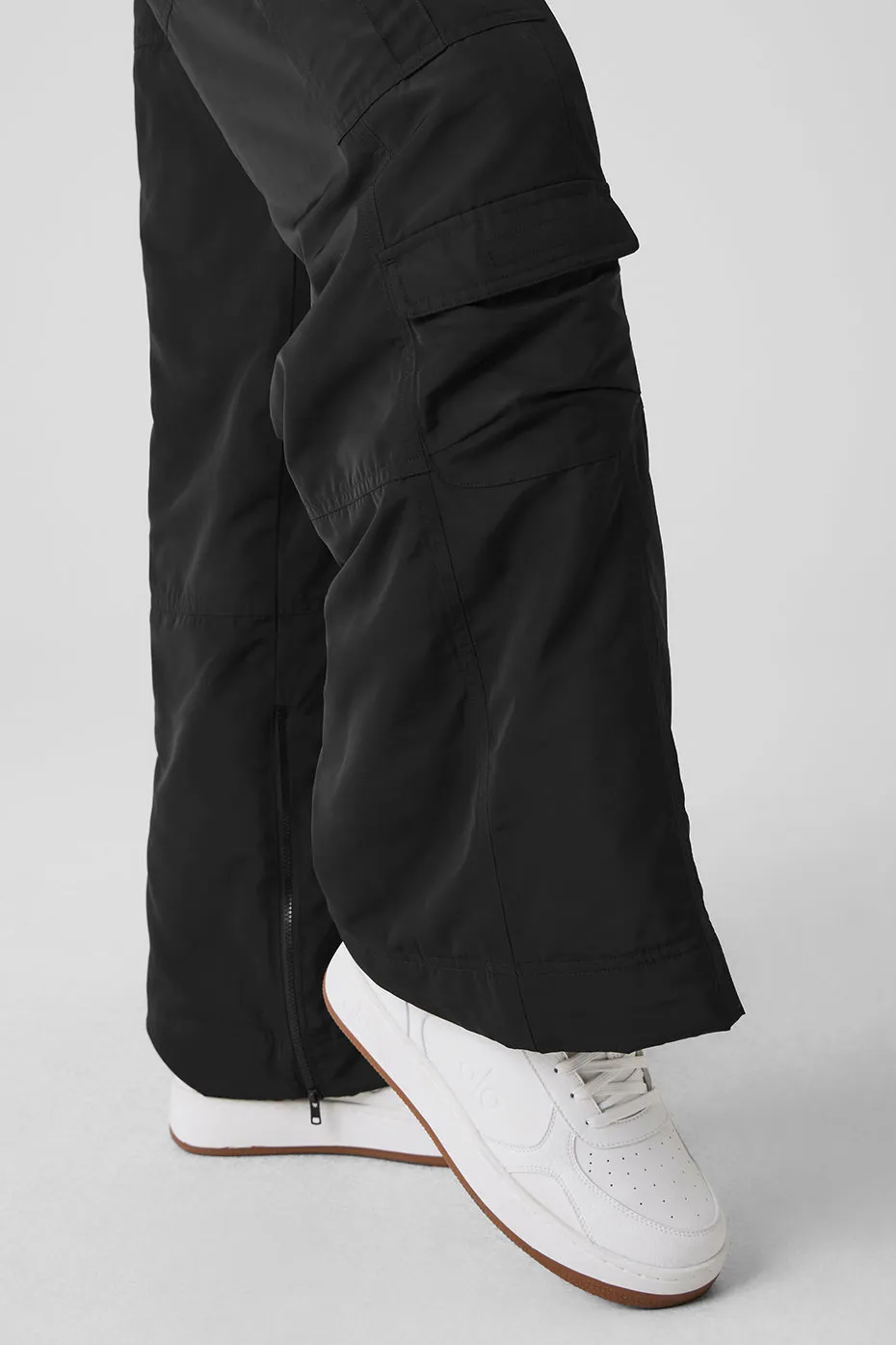 High-Waist Ski-Moto Puffer Pant - Black