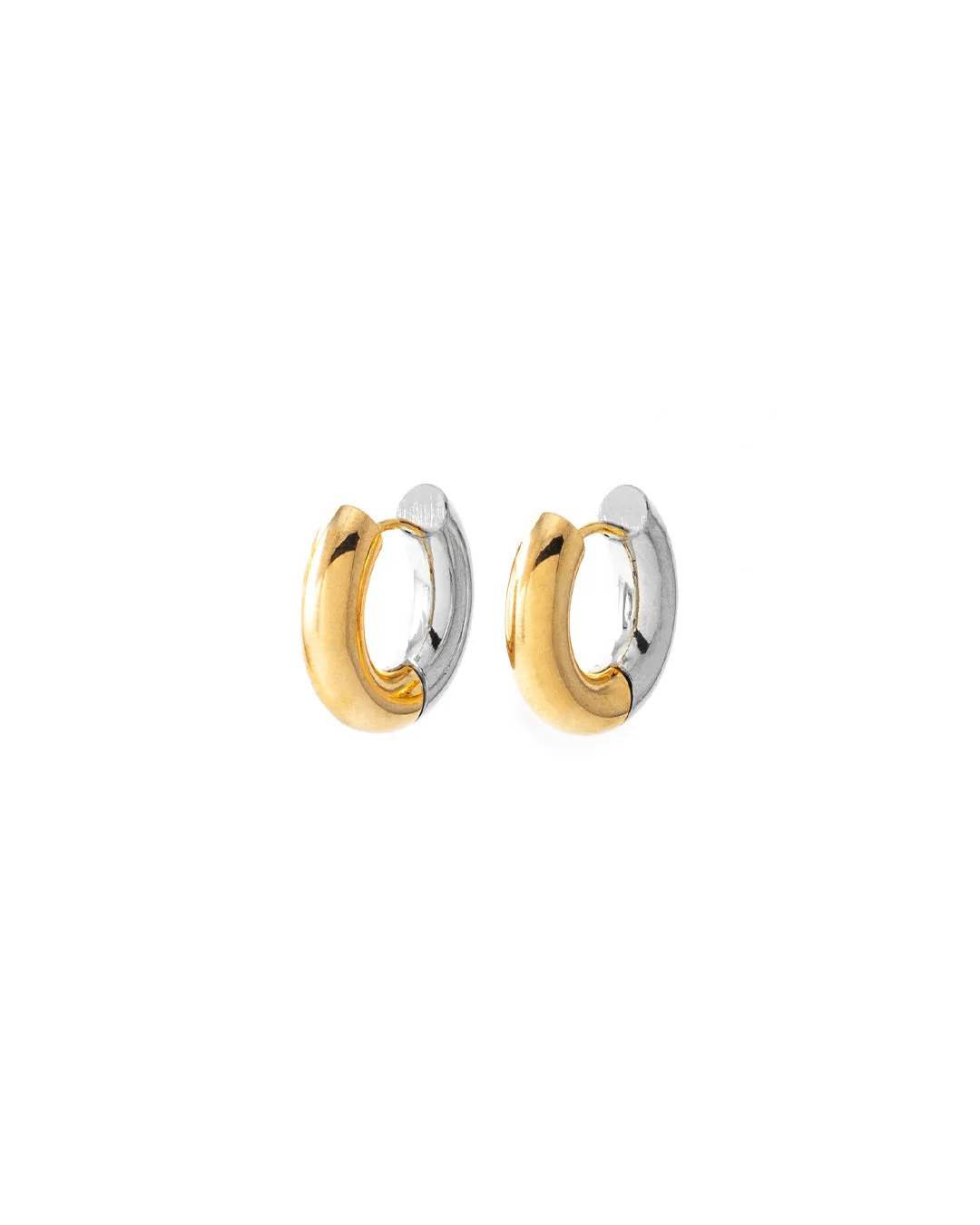 Hugues Two-Tone Hoop Earrings