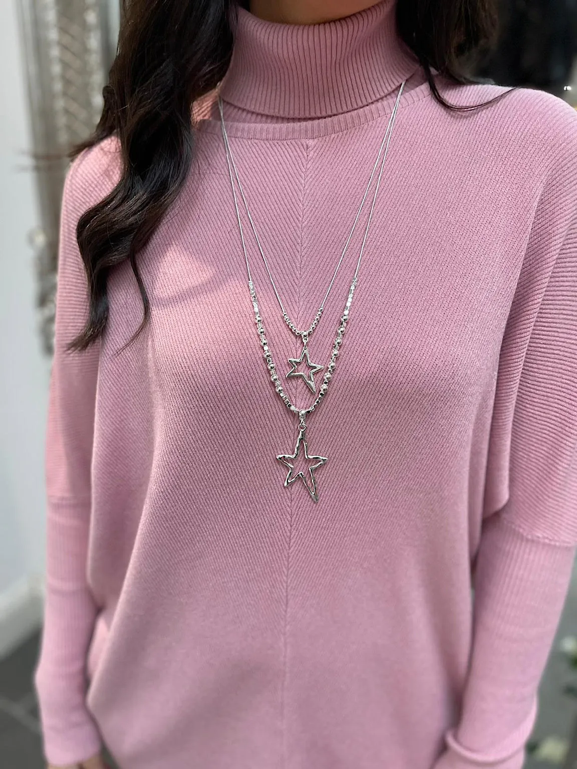 Layered Open Star Necklace