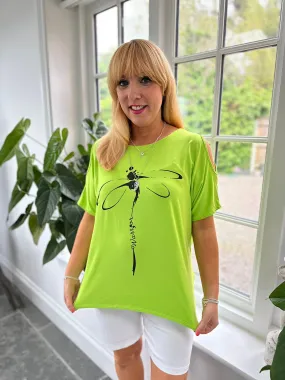 Lime Dragonfly Warrior Cold Shoulder Top Lisa