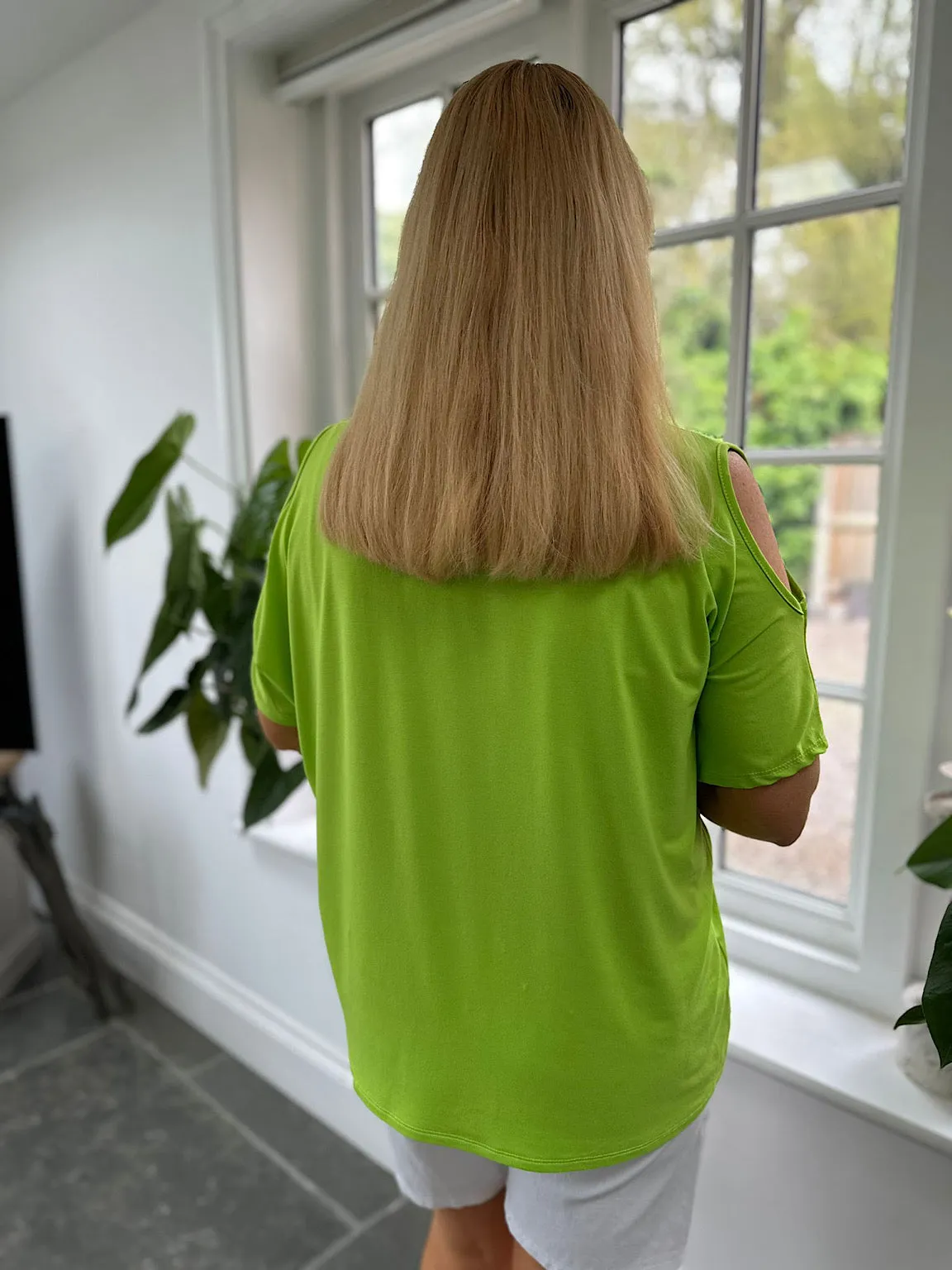 Lime Dragonfly Warrior Cold Shoulder Top Lisa