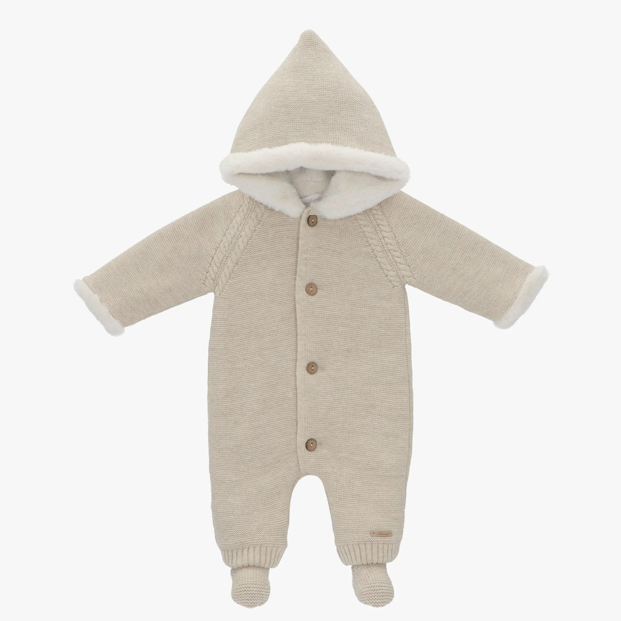 Martin Aranda Hooded Knit Pramsuit w/ Removable Feet