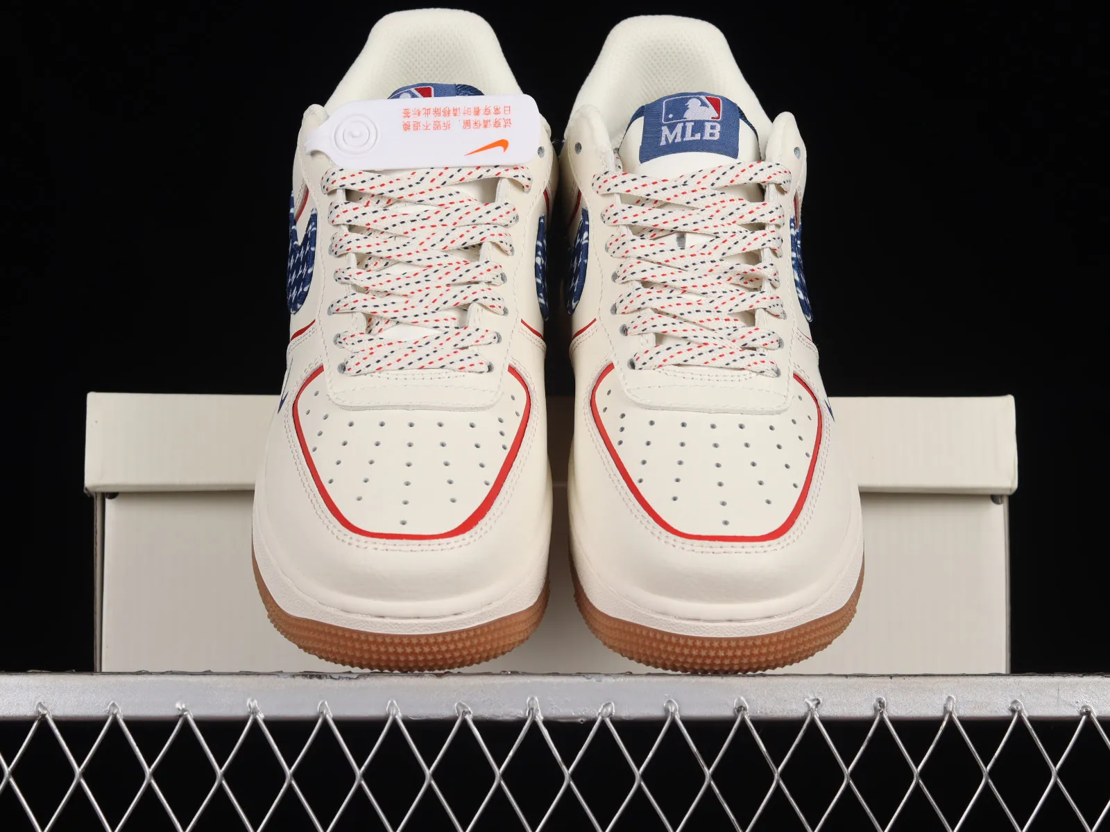 MLB x Nike Air Force 1 07 Low White Denim Blue Red DR9868-500