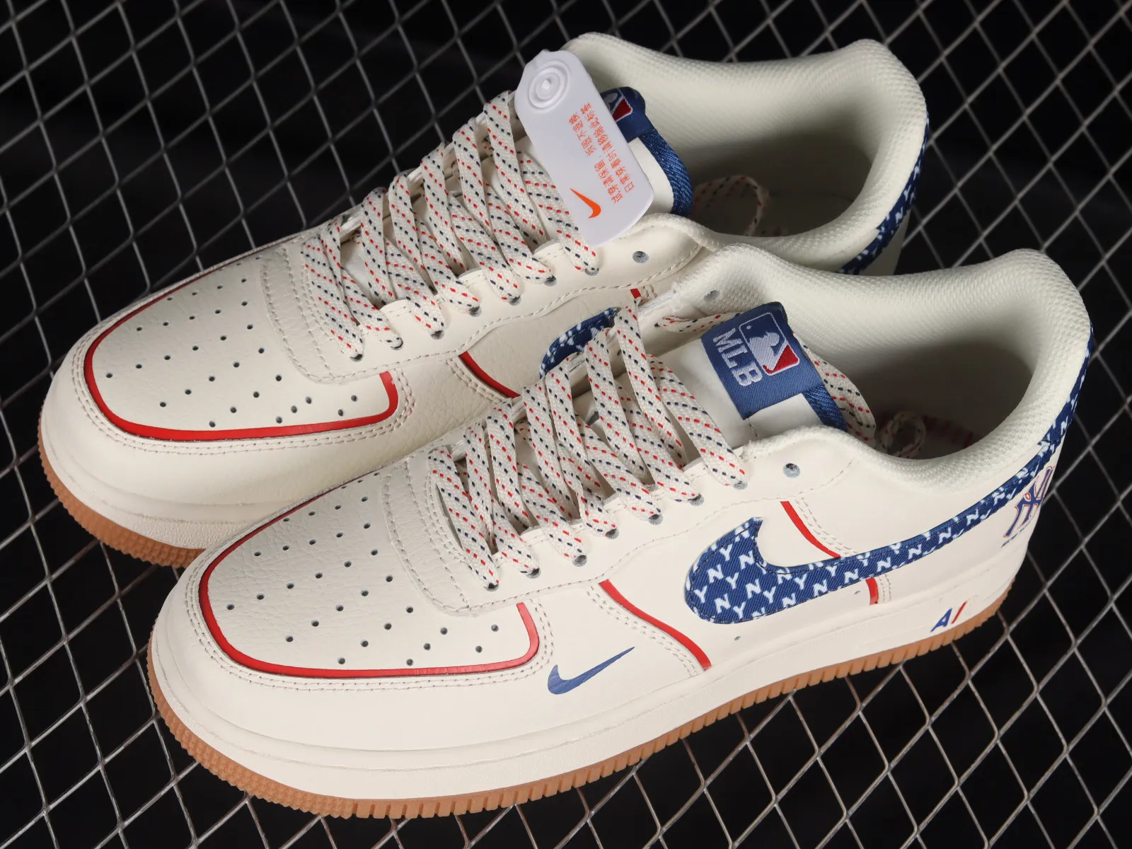 MLB x Nike Air Force 1 07 Low White Denim Blue Red DR9868-500