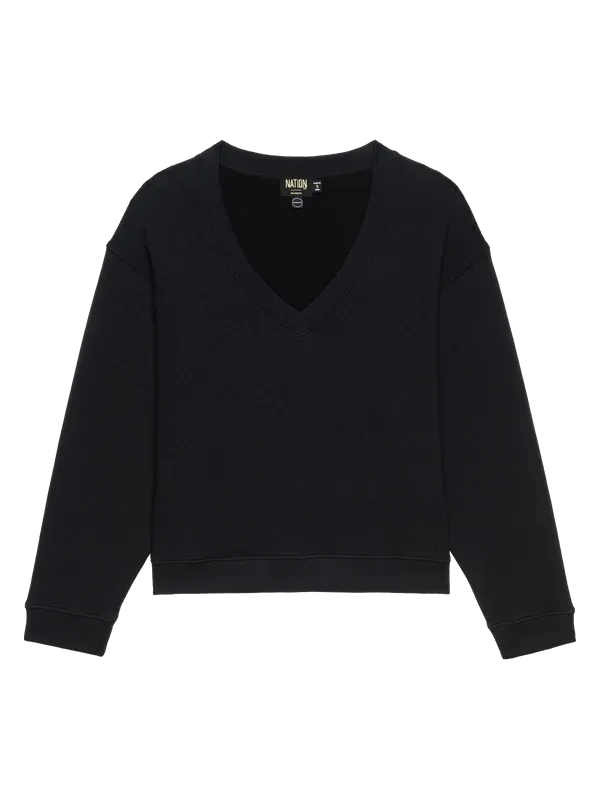 NATION LTD WYATT SWEATSHIRT - JET BLACK