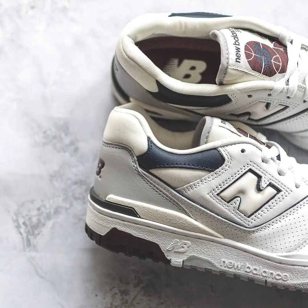 New Balance 550 White Burgundy Navy