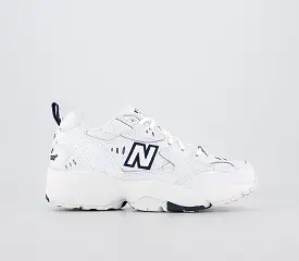 New Balance 608 White Navy Trainers