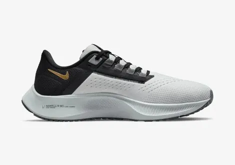 Nike Air Zoom Pegasus 38 Black White Smoke Grey Gold CW7356-007