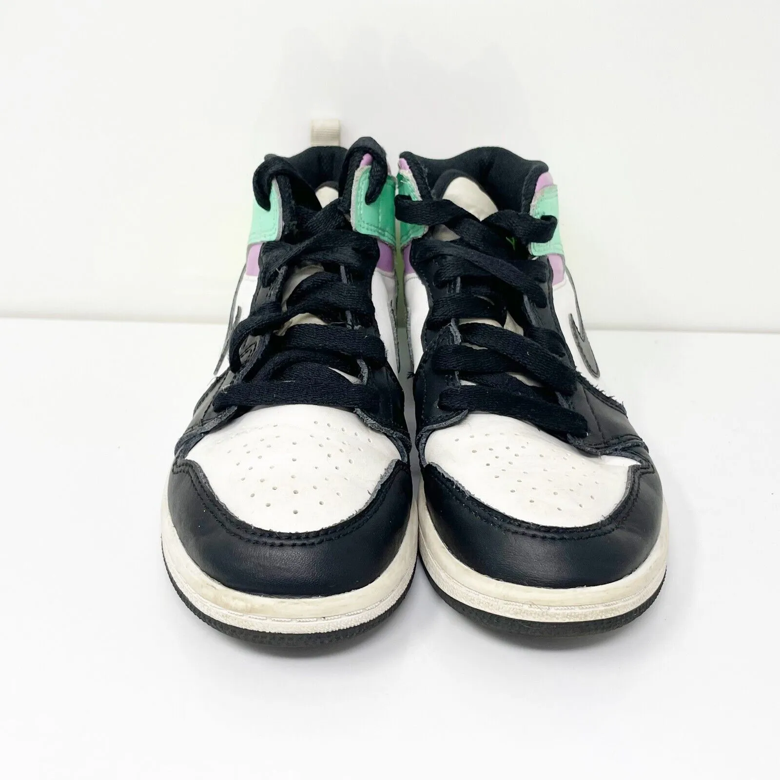 Nike Boys Air Jordan 1 Mid 640734-175 White Basketball Shoes Sneakers Size 1.5Y