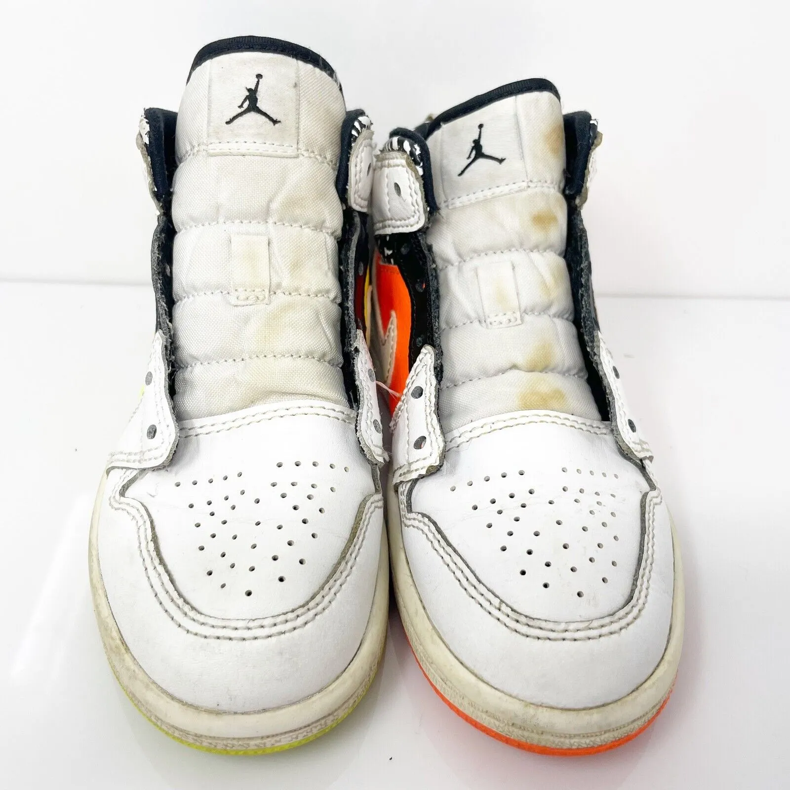 Nike Boys Air Jordan 1 Mid 640734-870 White Basketball Shoes Sneakers Size 11.5C