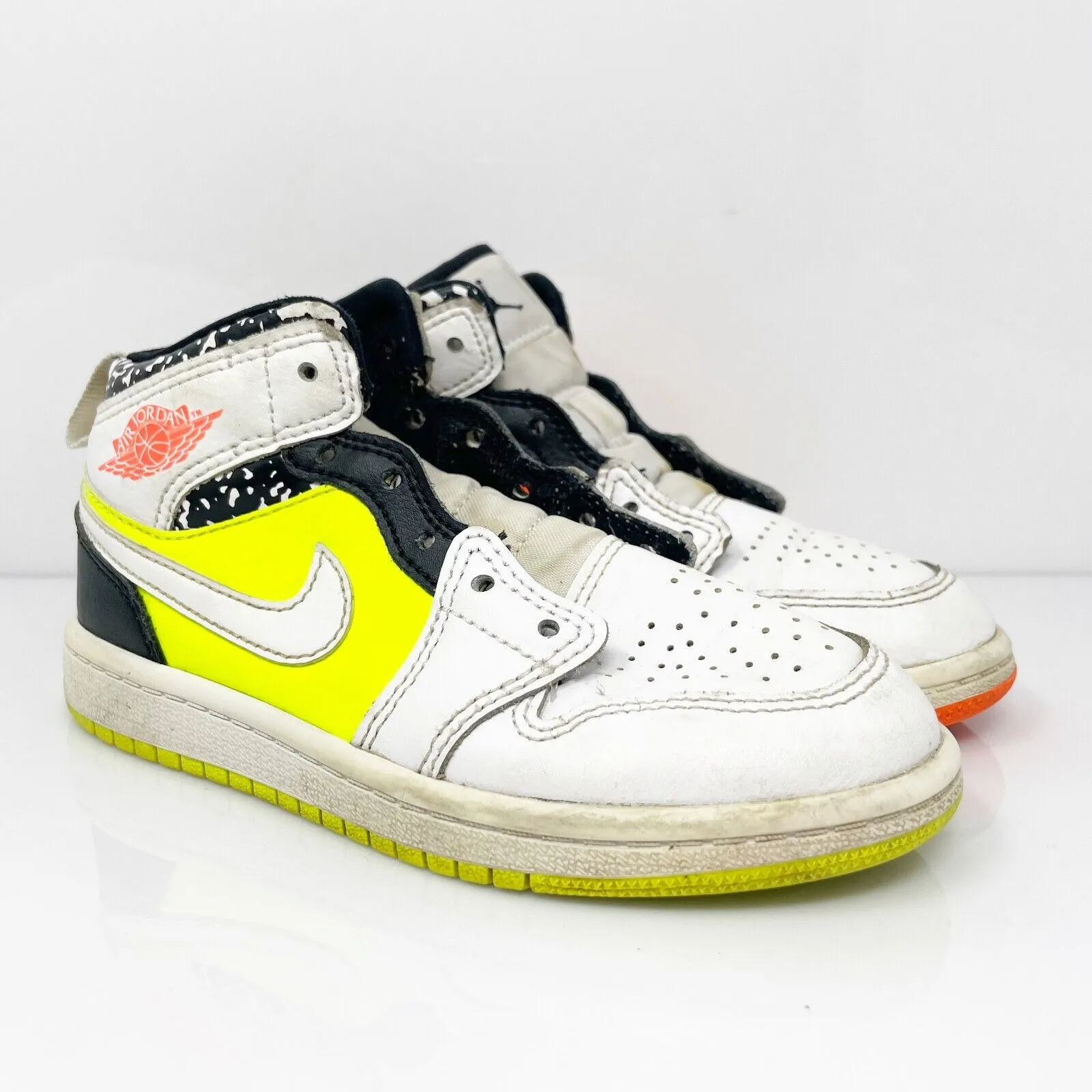 Nike Boys Air Jordan 1 Mid 640734-870 White Basketball Shoes Sneakers Size 11.5C