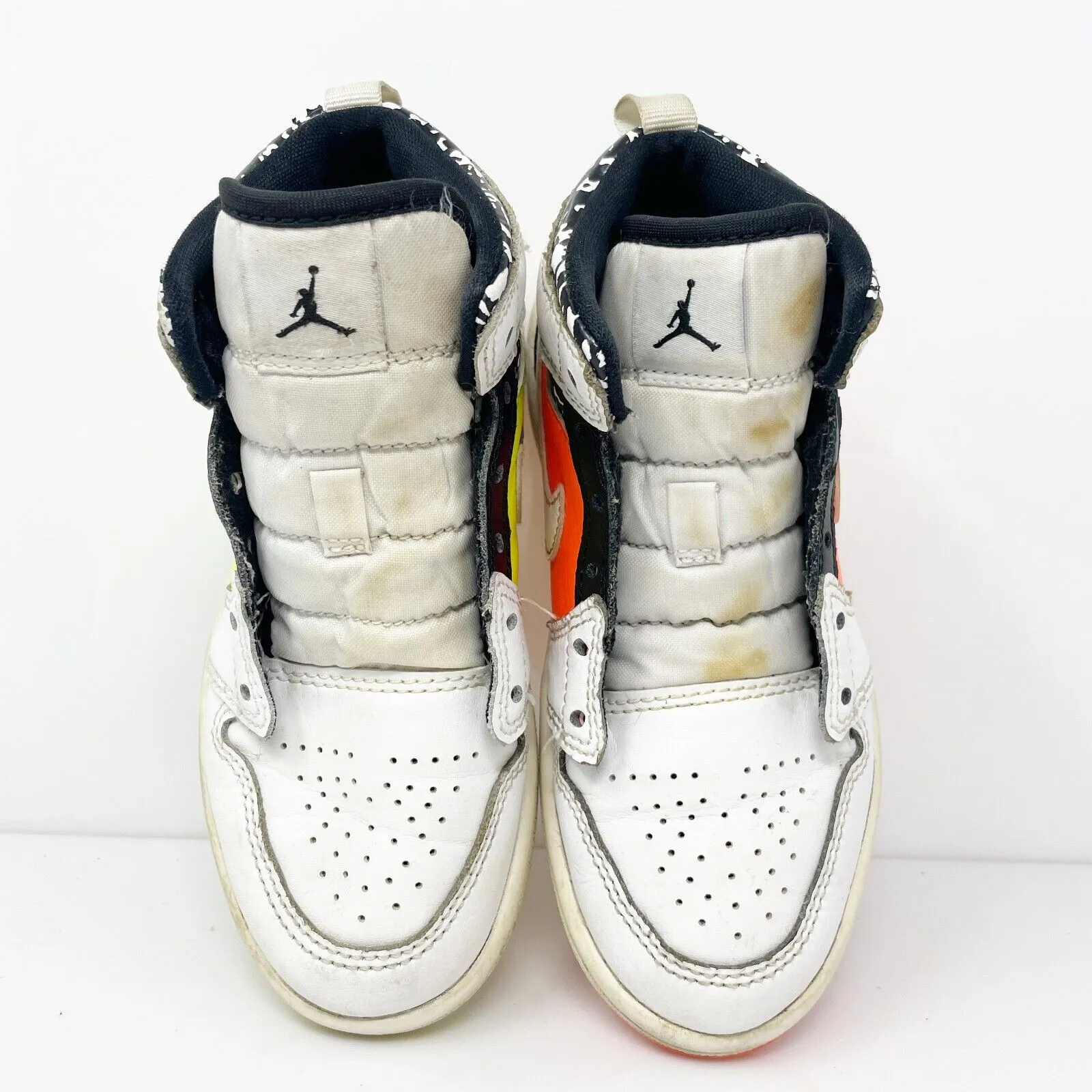 Nike Boys Air Jordan 1 Mid 640734-870 White Basketball Shoes Sneakers Size 11.5C