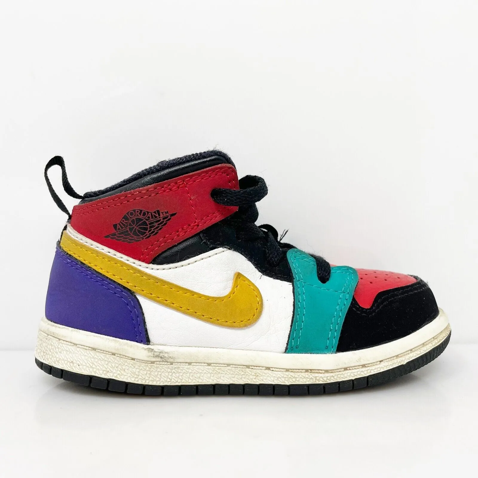 Nike Boys Air Jordan 1 Mid 640735-125 Multicolor Basketball Shoes Sneakers Sz 7C