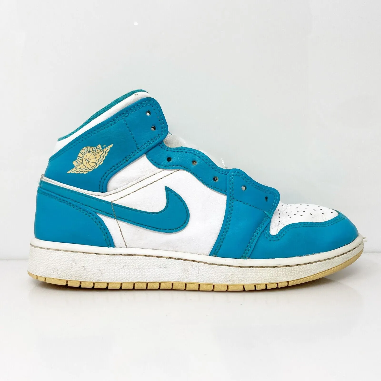 Nike Boys Air Jordan 1 Mid DO8423-400 Blue Basketball Shoes Sneakers Size 6Y