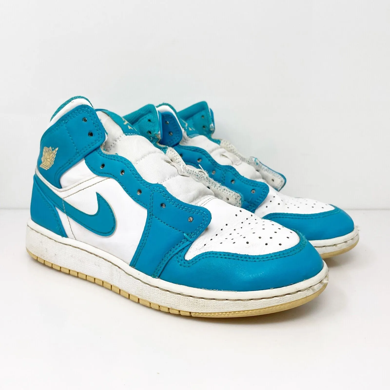 Nike Boys Air Jordan 1 Mid DO8423-400 Blue Basketball Shoes Sneakers Size 6Y