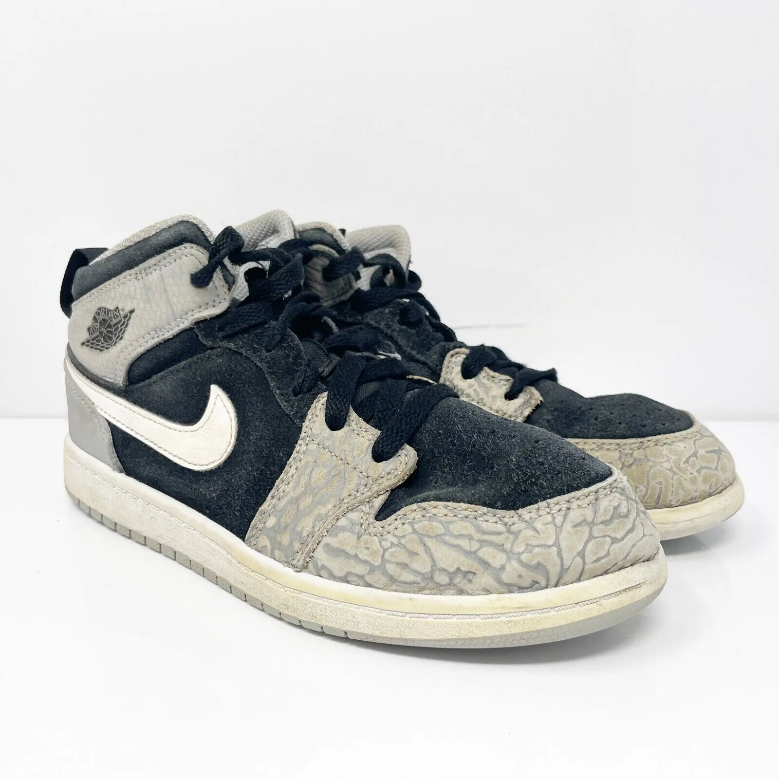 Nike Boys Air Jordan 1 Mid SE DM6215-016 Gray Basketball Shoes Sneakers Size 3Y