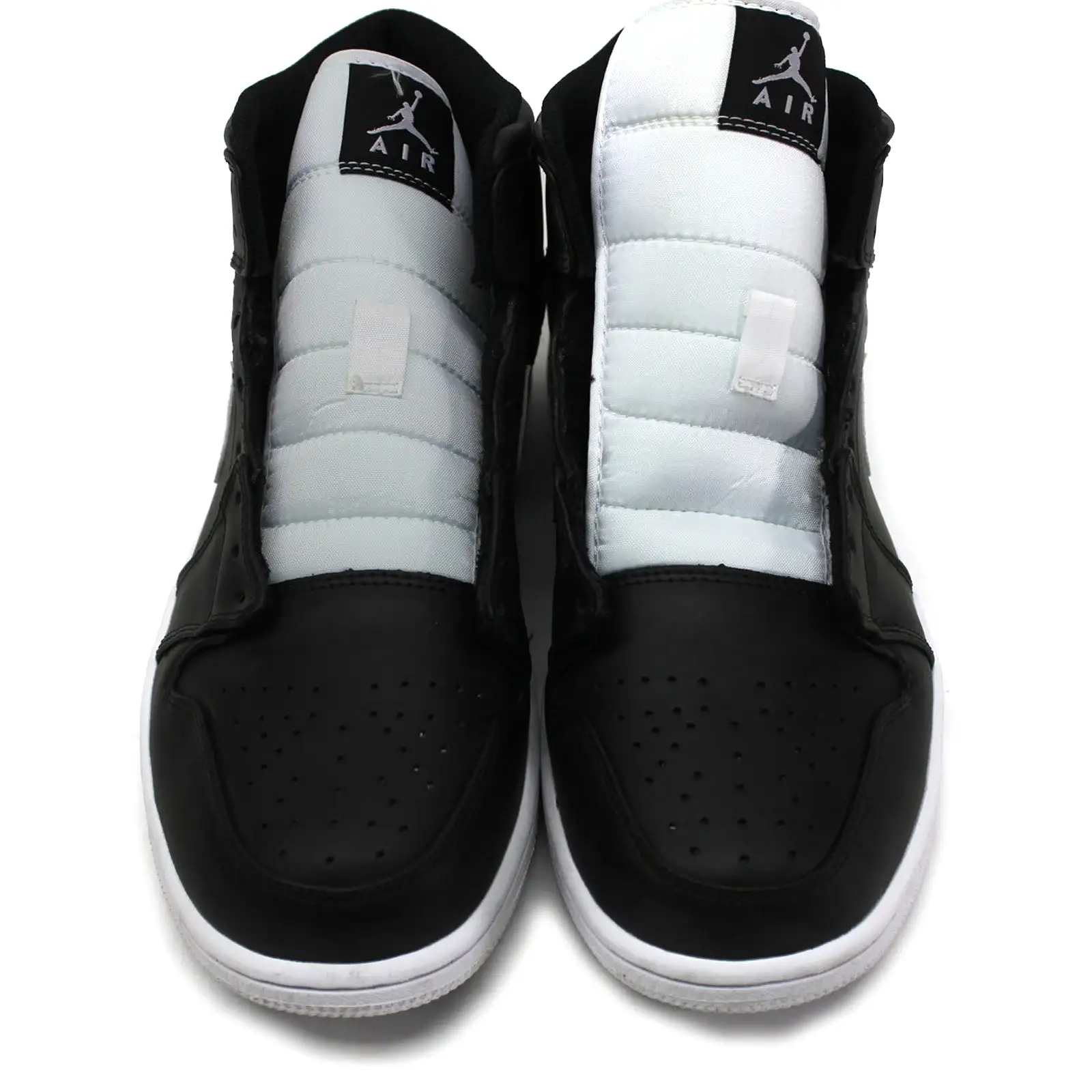 Nike Jordan Air Jordan 1 Mid Black White Mens Leather High-top Sneakers Trainers - UK 10