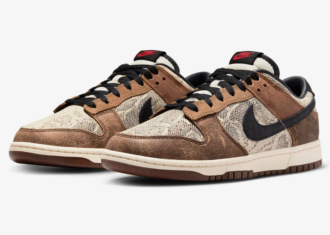 Nike SB Dunk Low Premium CO.JP Brown Snakeskin Ale Brown Black University Red FJ5434-120