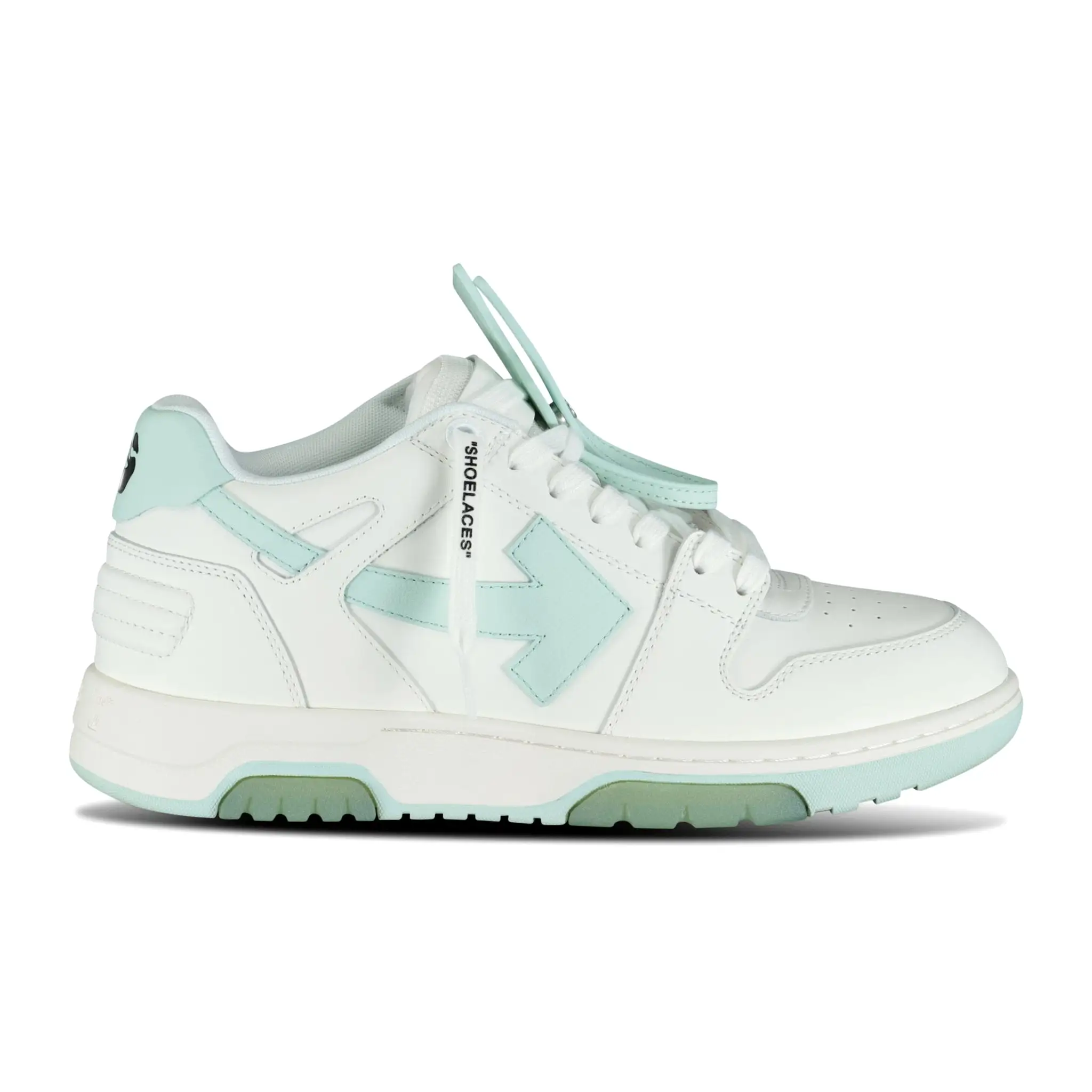 OFF-WHITE OUT OF OFFICE LOW TOP TRAINERS WHITE & MINT