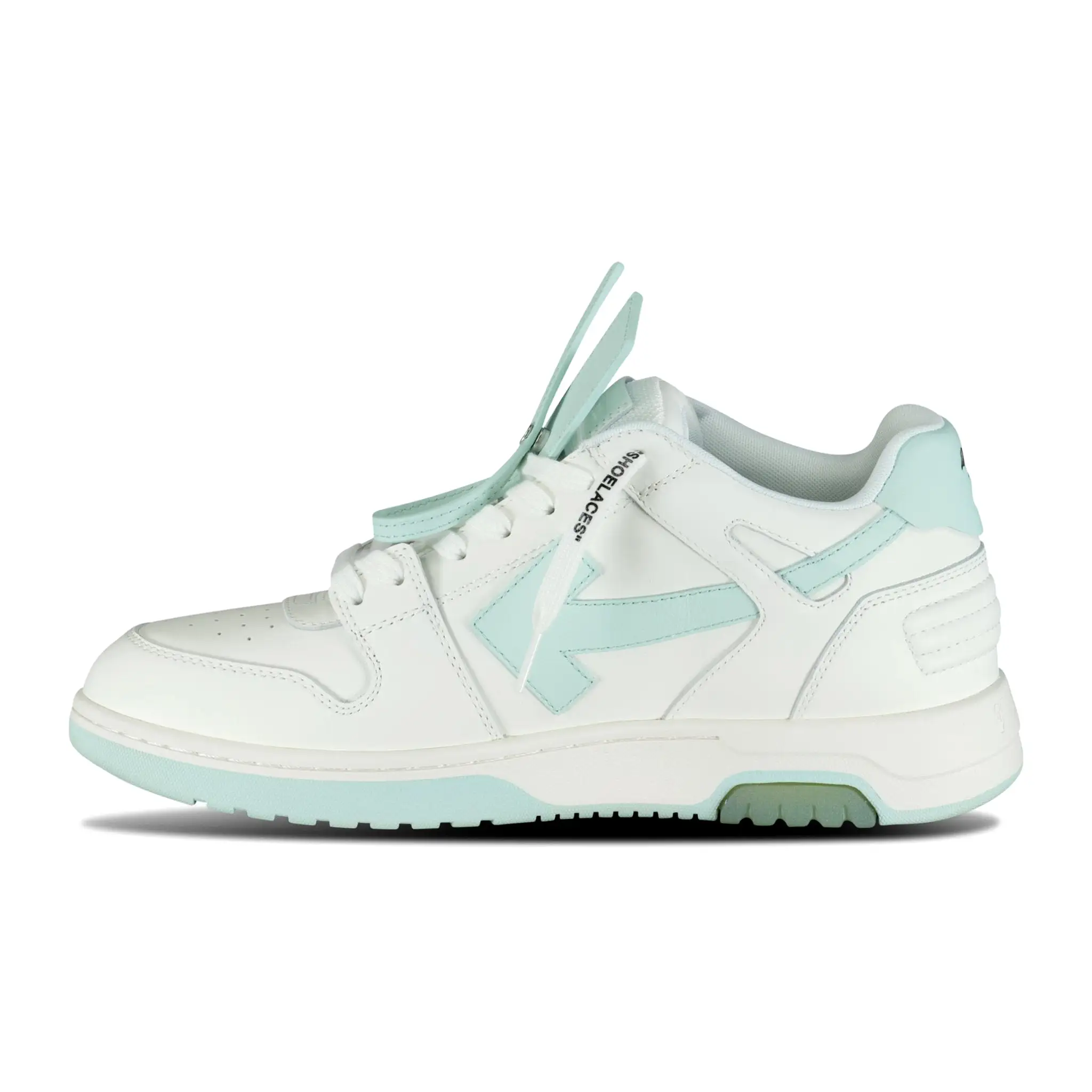 OFF-WHITE OUT OF OFFICE LOW TOP TRAINERS WHITE & MINT