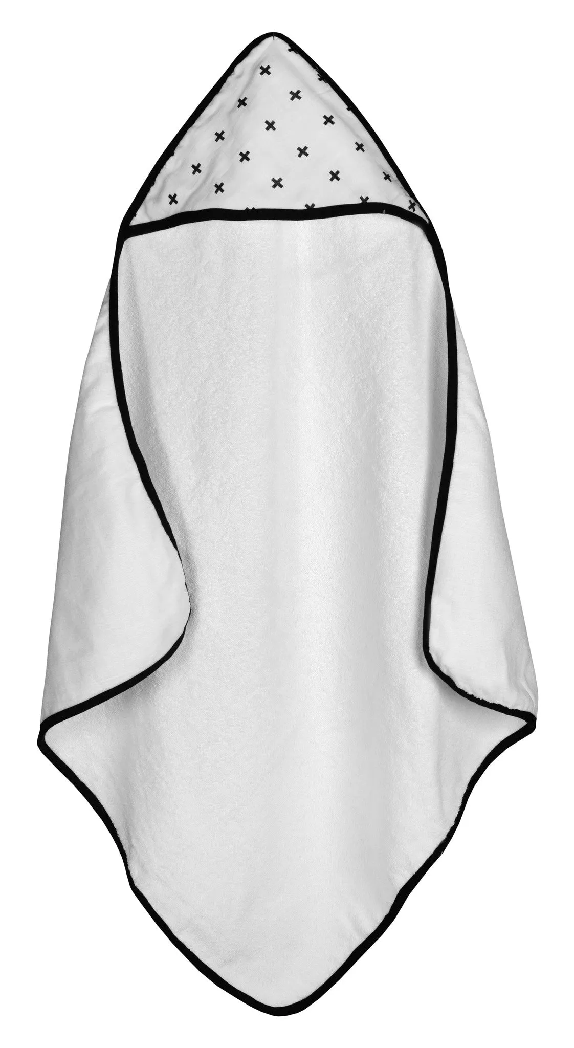 Organic Cotton Muslin + Terry Hooded Towel -  Swiss Cross