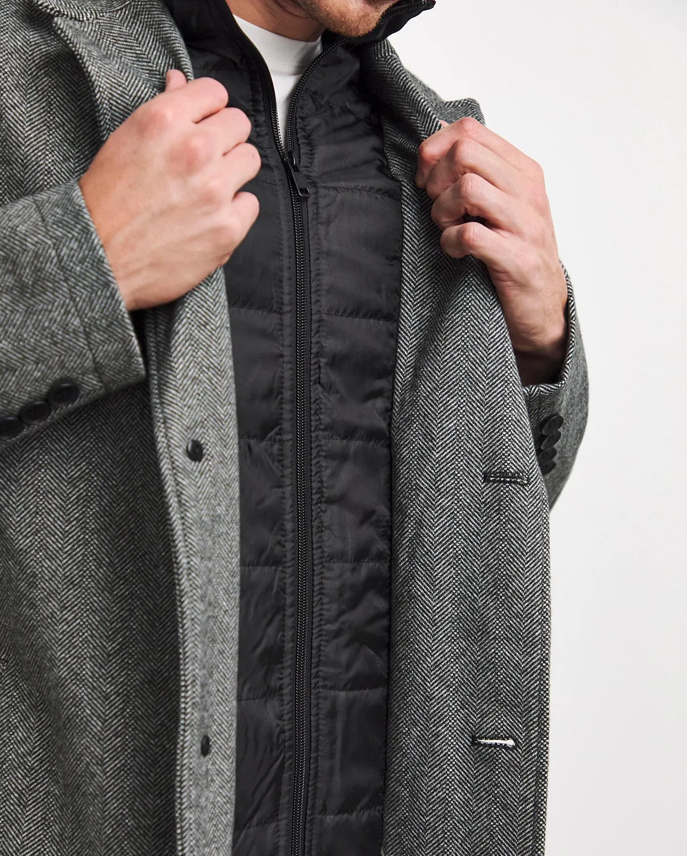 Overcoat With Stitched Internal Gilet