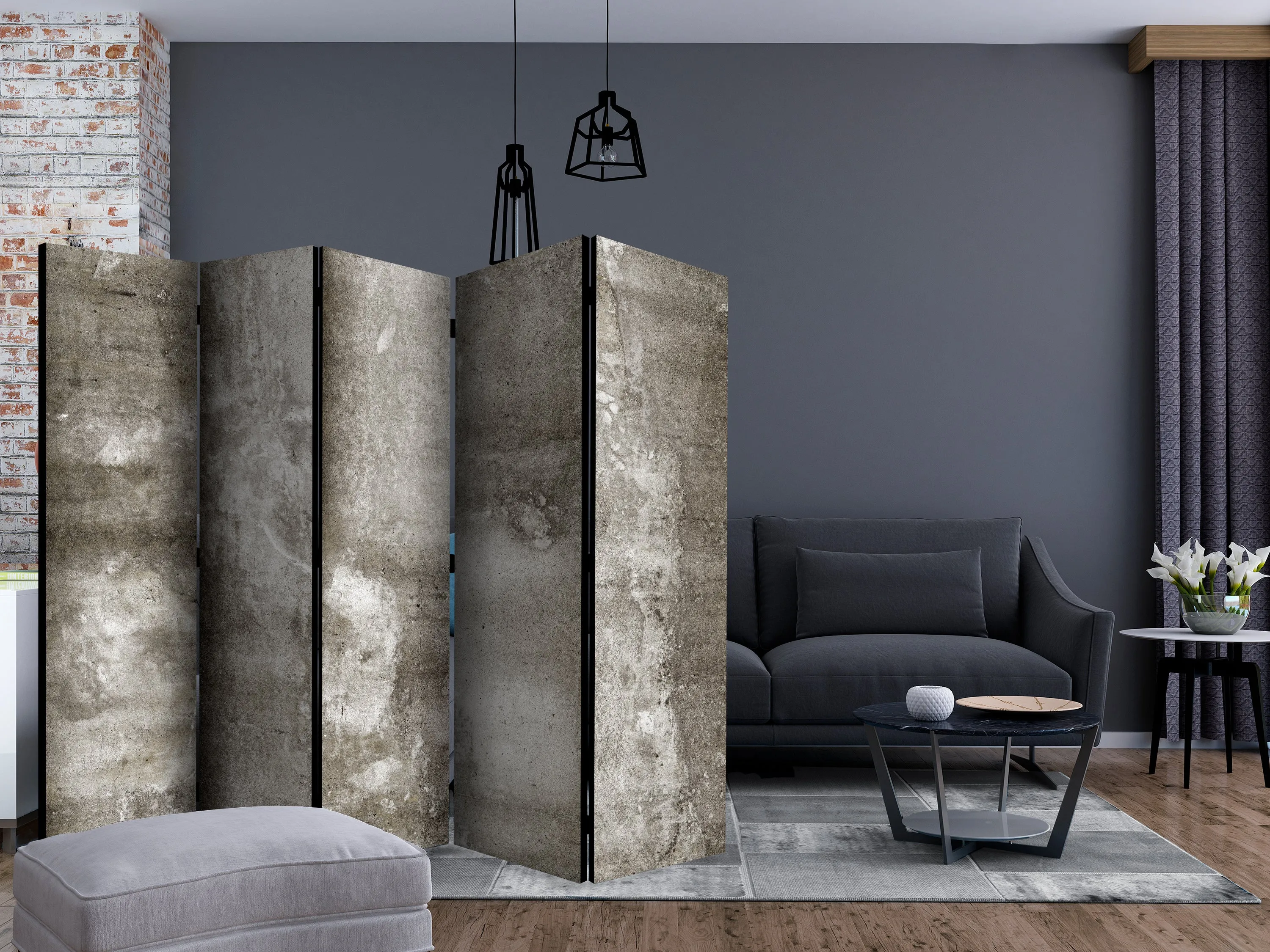 Paravento Cold Concrete II [Room Dividers]