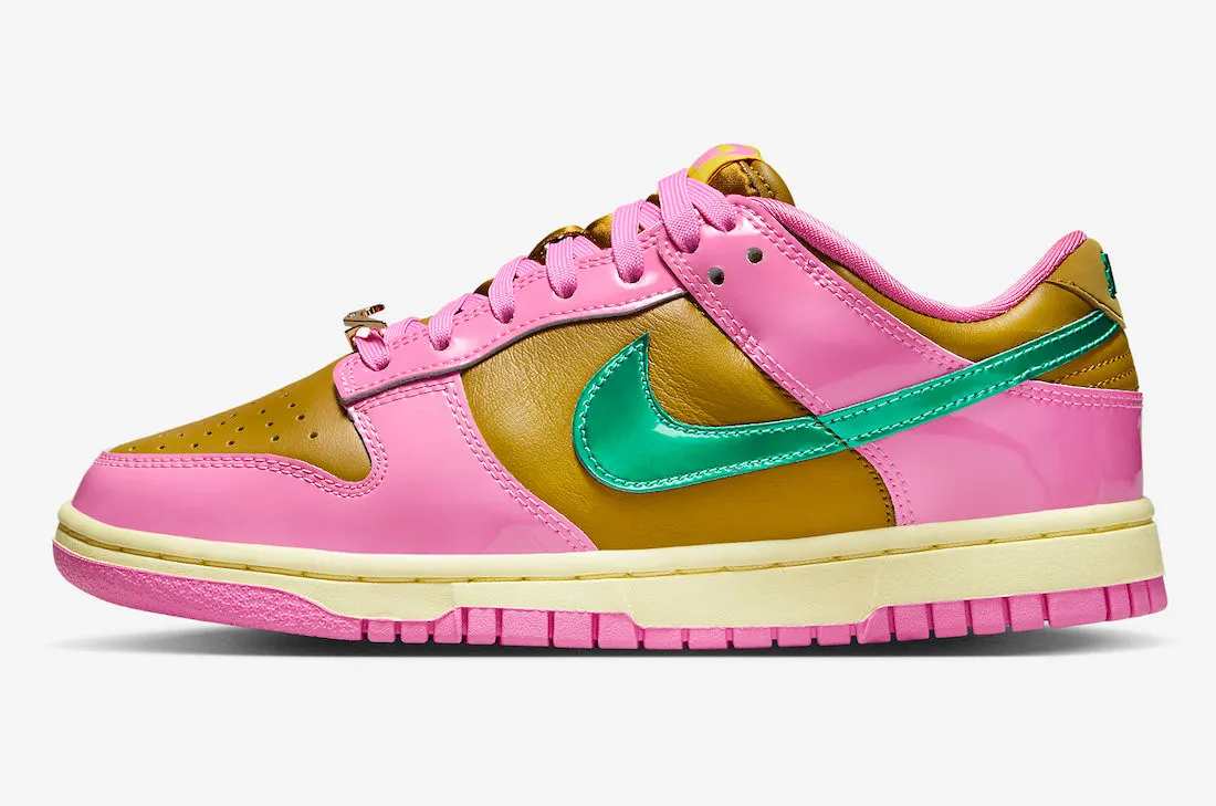 Parris Goebel x Nike SB Dunk Low Playful Pink Bronzine Clear Jade Luminous Green FN2721-600