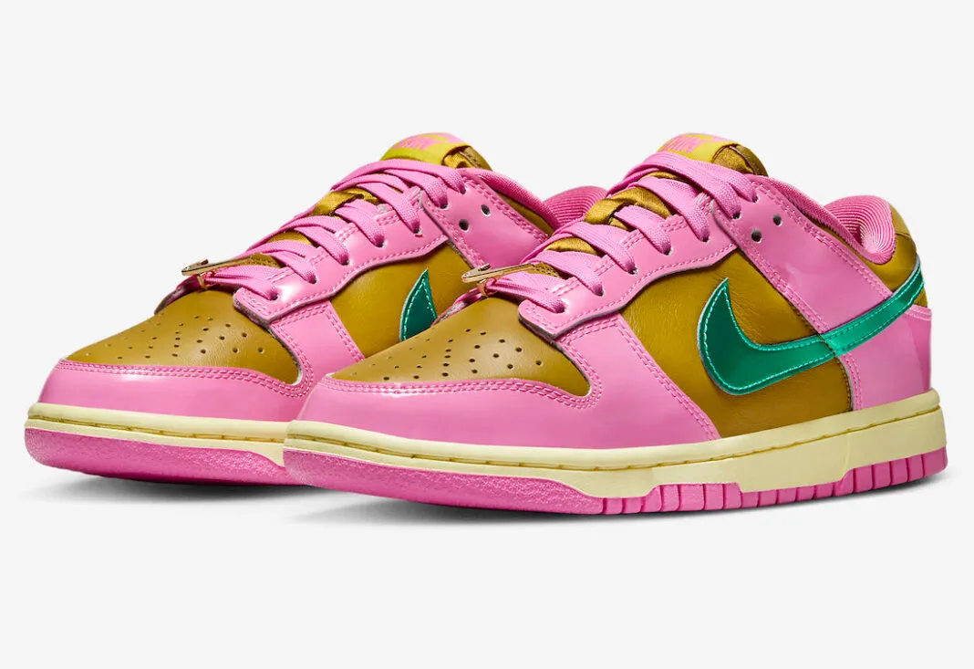 Parris Goebel x Nike SB Dunk Low Playful Pink Bronzine Clear Jade Luminous Green FN2721-600