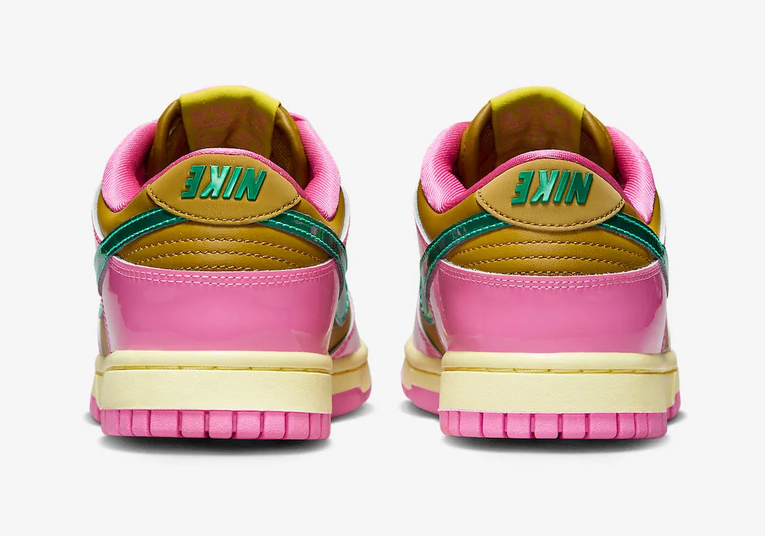 Parris Goebel x Nike SB Dunk Low Playful Pink Bronzine Clear Jade Luminous Green FN2721-600