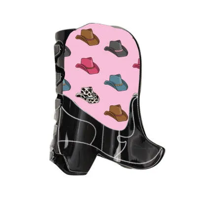 Pink Cowboy Hat Boot Hair Clip